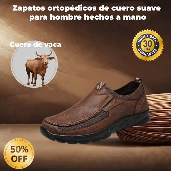 ⏰ ¡Último día! ¡50% de descuento! 👞 Zapatos de piel auténtica italiana 🐂 Cosidos a mano, suaves y con un ajuste cómodo ✅ Soporte para el arco del pie, reduce la presión en los pies y proporciona comodidad durante todo el día.
