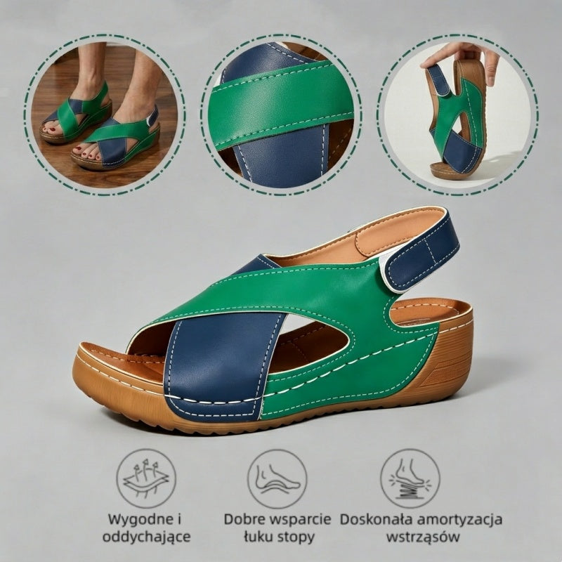 【⏰¡60% de descuento hoy! ¡No te lo pierdas!】Nuevas sandalias de cuero cómodas 2026✅ Diseño de punta ancha + ajuste de velcro + suela resistente antideslizante + 🔴Soporte de arco multipunto