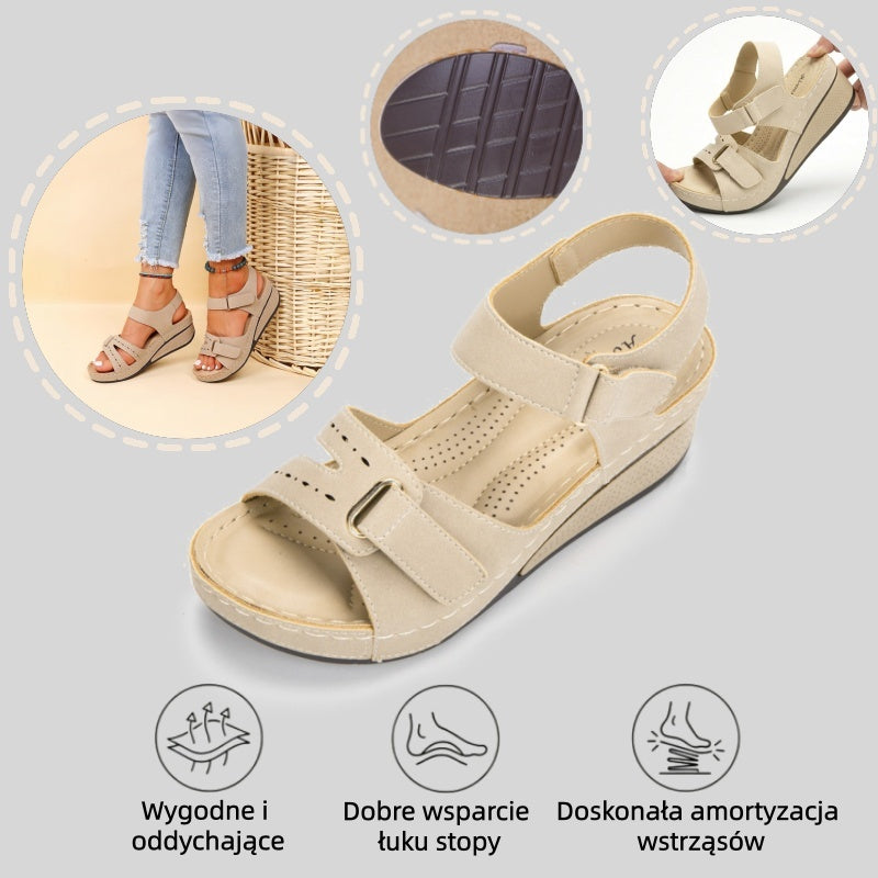 【⏰¡60% de descuento hoy! ¡No te lo pierdas!】Nuevas sandalias de cuero cómodas 2026✅ Diseño de punta ancha + ajuste de velcro + suela resistente antideslizante + 🔴Soporte de arco multipunto