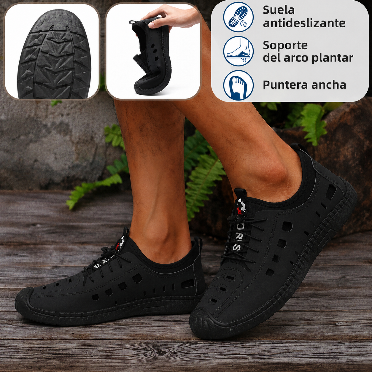 🐂 Zapatos de piel de becerro para hombre, cosidos a mano en Australia ✅ Sandalias ortopédicas de diseño ergonómico 🦶 con absorción de impactos