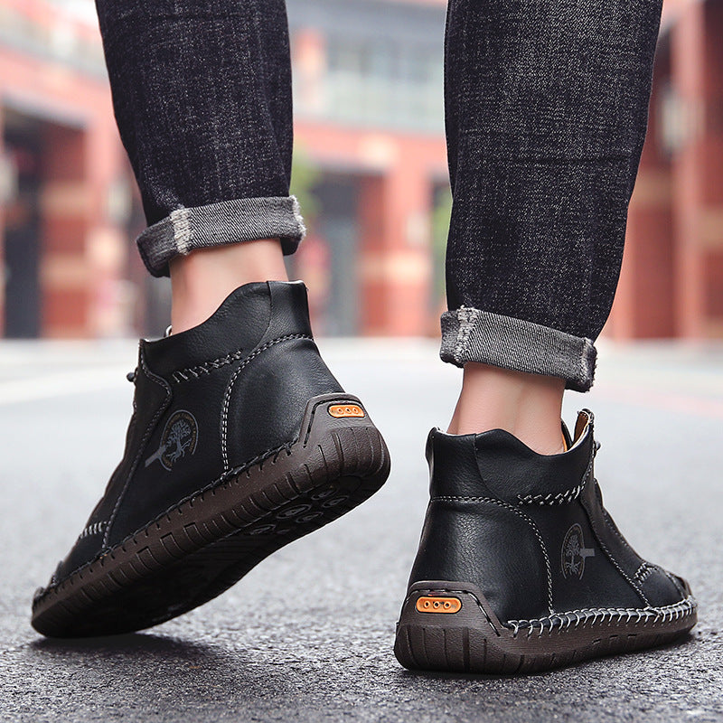 (🔥 50% de descuento - ¡No te lo pierdas!) Zapatos de piel de becerro premium - Zapatos ortopédicos - 👞 Impermeables y antideslizantes (soporte de arco para caminar más fácilmente)