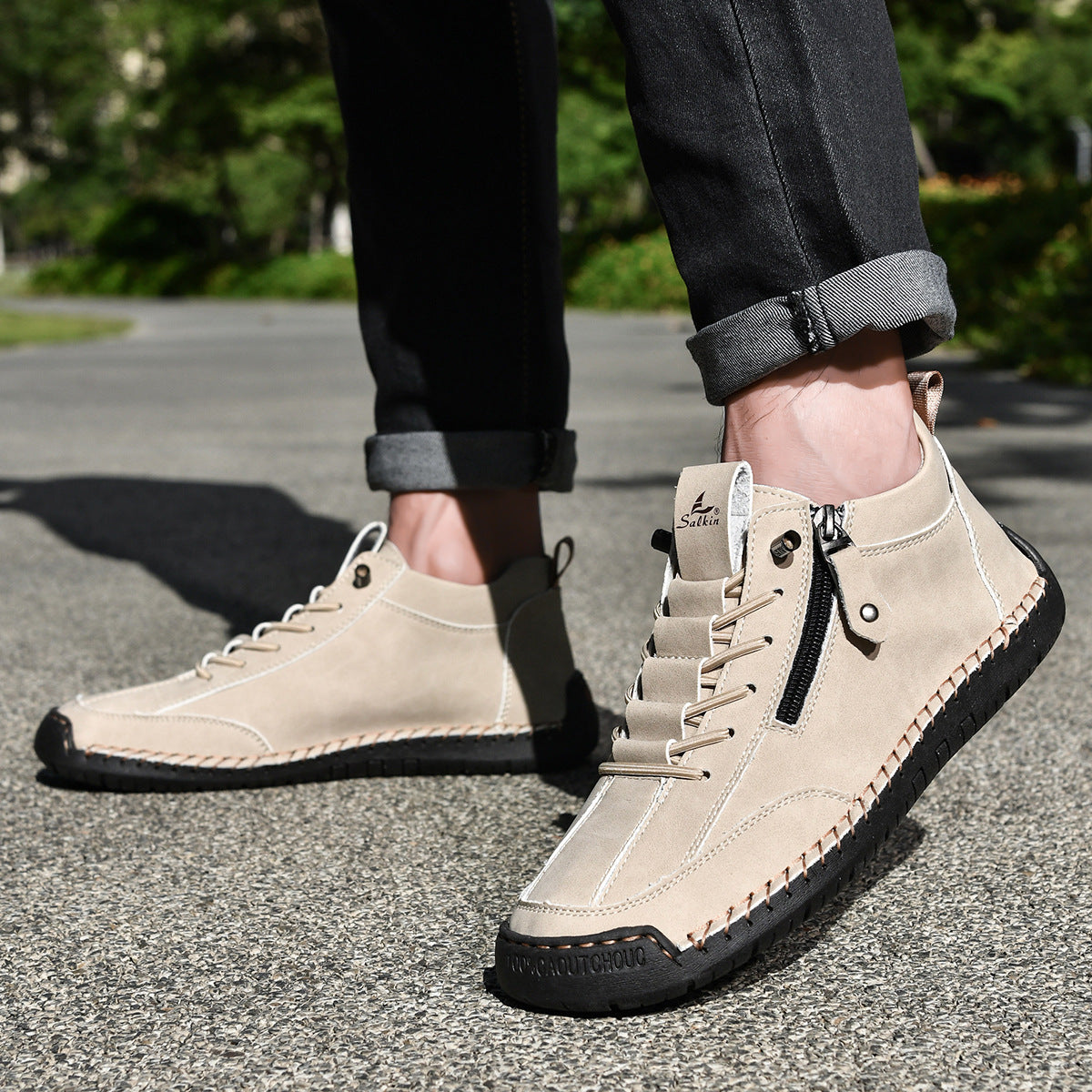 Coesses® | 50% de descuento - No te lo pierdas! Zapatos de piel "Cero Fatiga": Cremallera lateral, soporte plantar y suela antideslizante – su diseño ergonómico alivia la fatiga - unisex