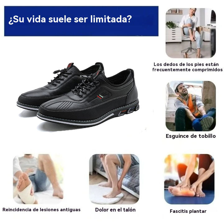 Coesses® | 50% de descuento hoy - ¡no te lo pierdas! Zapatos ortopédicos de cuero suaves y cómodos (con colchón de aire - alivia el dolor de pies - antideslizantes - resistentes al desgaste)
