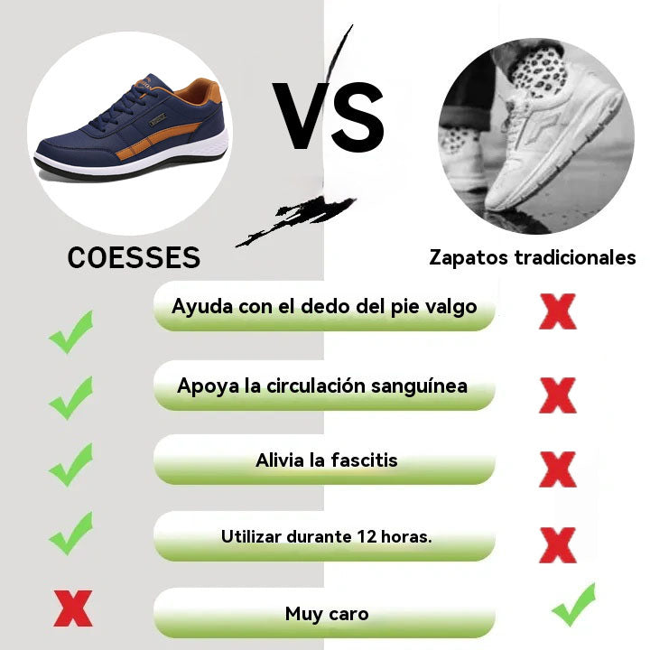 Coesses® | Calzado ortopédico médico profesional - materiales de grado médico - transpirables, suaves para la piel y cómodos, brindando la máxima comodidad para sus pies.