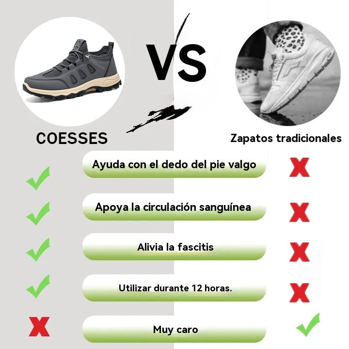 Coesses® | Calzado ortopédico médico profesional - materiales de grado médico - transpirables, suaves para la piel y cómodos, brindando la máxima comodidad para sus pies.