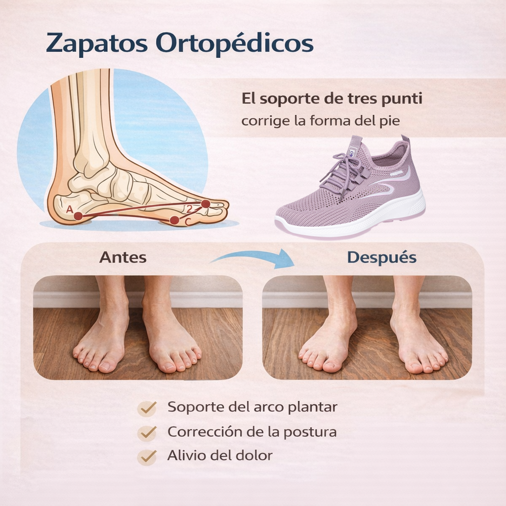 🎉¡Último día! ¡50% de descuento! ✅ Zapatos ortopédicos diseñados específicamente para personas con problemas en los pies, que brindan soporte para el arco plantar y alivian el dolor de espalda, articulaciones y pies.