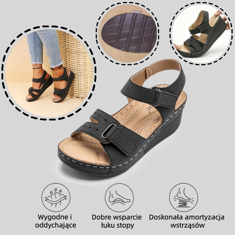 【⏰¡60% de descuento hoy! ¡No te lo pierdas!】Nuevas sandalias de cuero cómodas 2026✅ Diseño de punta ancha + ajuste de velcro + suela resistente antideslizante + 🔴Soporte de arco multipunto