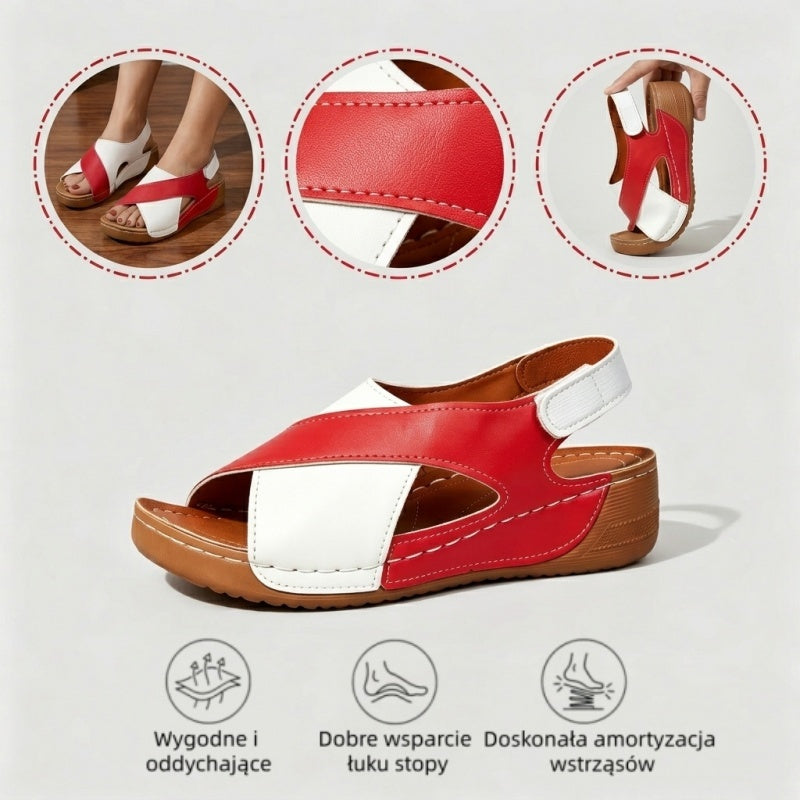 【⏰¡60% de descuento hoy! ¡No te lo pierdas!】Nuevas sandalias de cuero cómodas 2026✅ Diseño de punta ancha + ajuste de velcro + suela resistente antideslizante + 🔴Soporte de arco multipunto