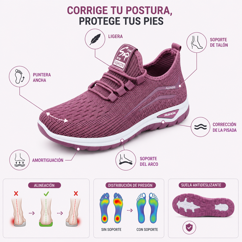 👟 Zapatos Ortopédicos Mujer ✨ Cómodos & Transpirables Todo El Día