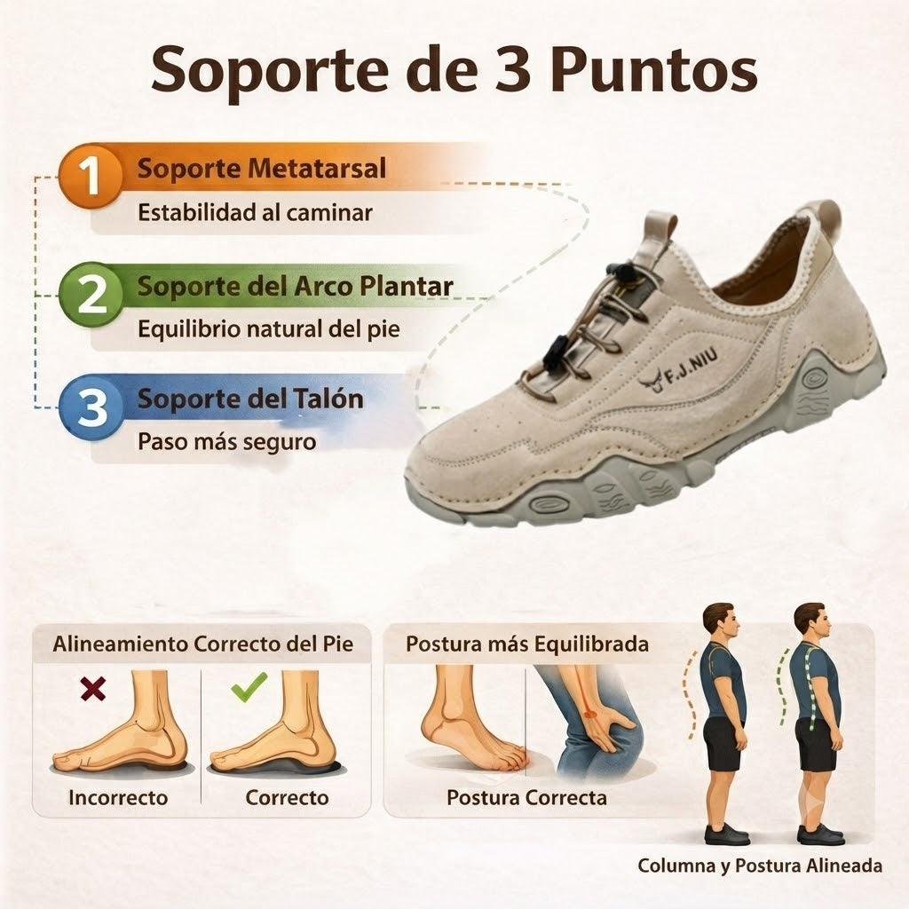 🔥 Zapatos ortopédicos australianos para hombre, hechos a mano 👞 Alivio inteligente del dolor, fáciles de poner y quitar ✅ Impermeables y antideslizantes - Amplia gama de tallas