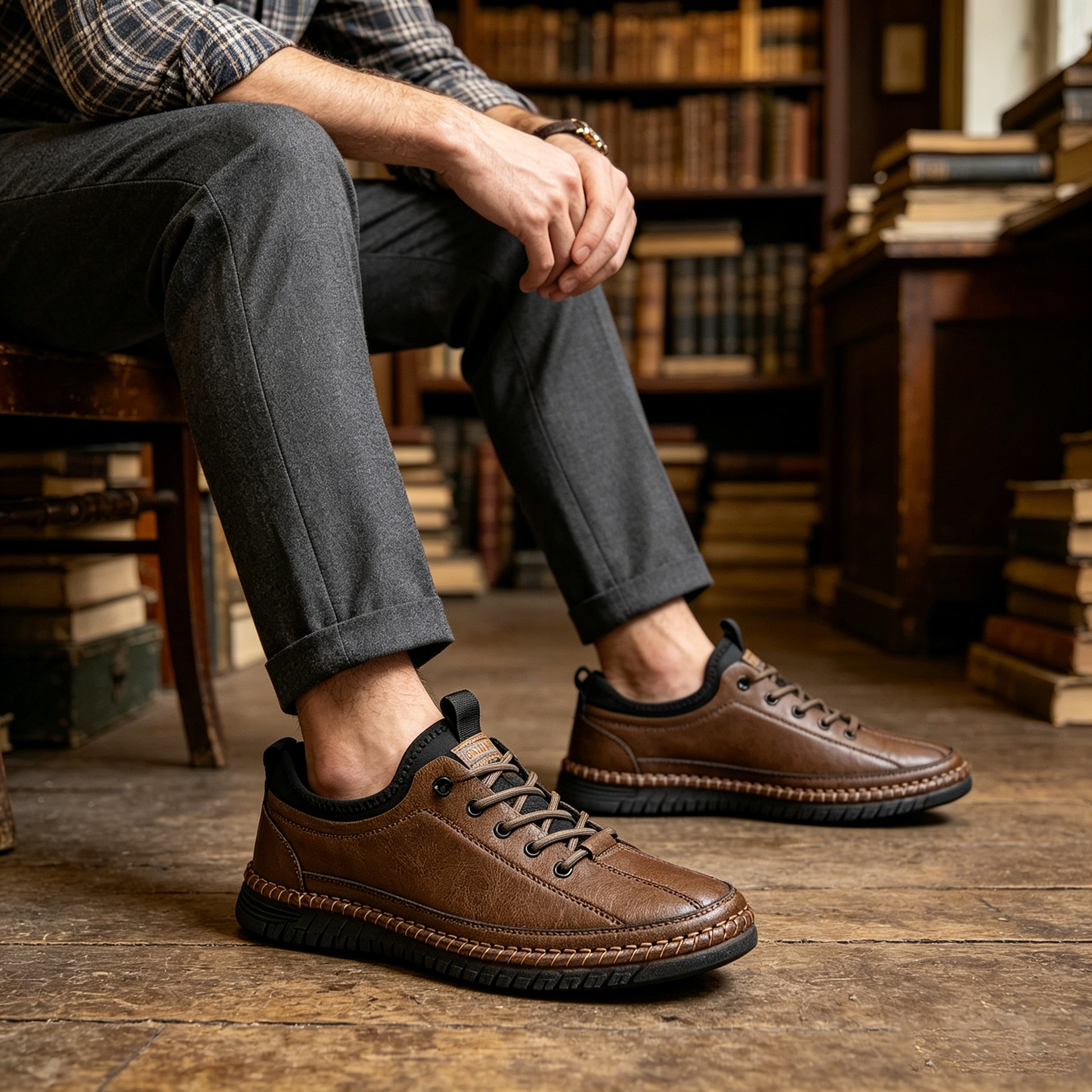 (🔥50% de descuento hoy - ¡cógelo!) Zapatos ortopédicos elegantes de primera calidad 👞 - Diseño ergonómico para aliviar el dolor