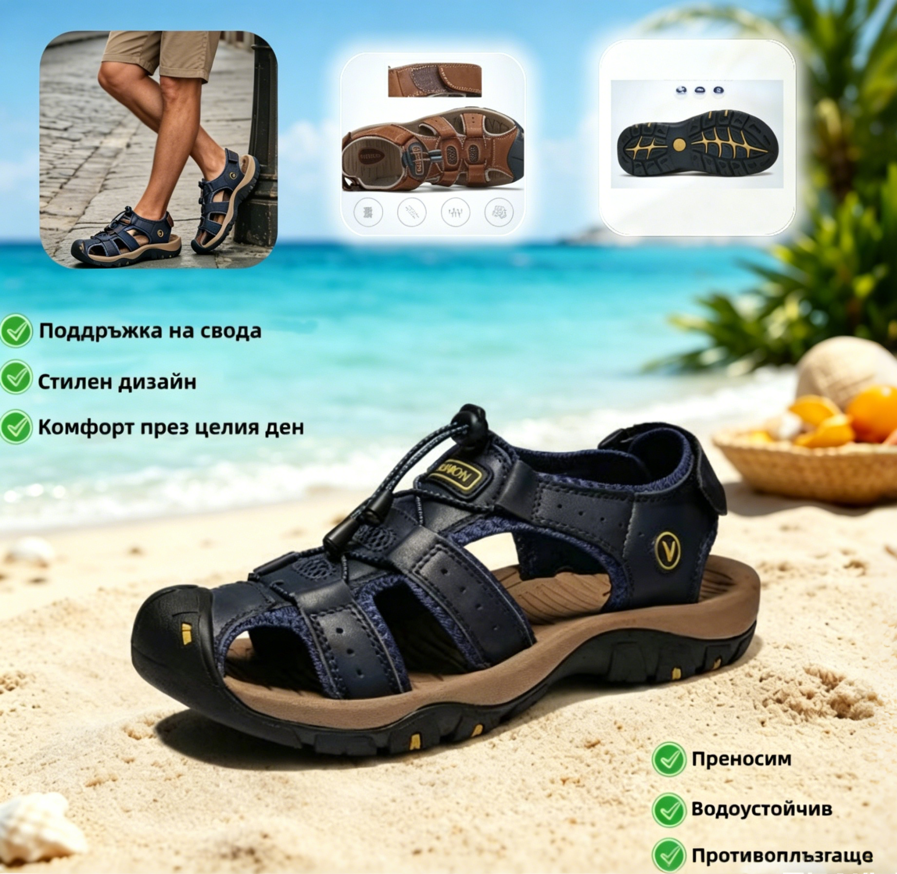 【⏰¡60% de descuento hoy! ¡No te lo pierdas!】Nuevas sandalias de cuero cómodas 2026✅ Diseño de punta ancha + ajuste de velcro + suela resistente antideslizante + 🔴Soporte de arco multipunto