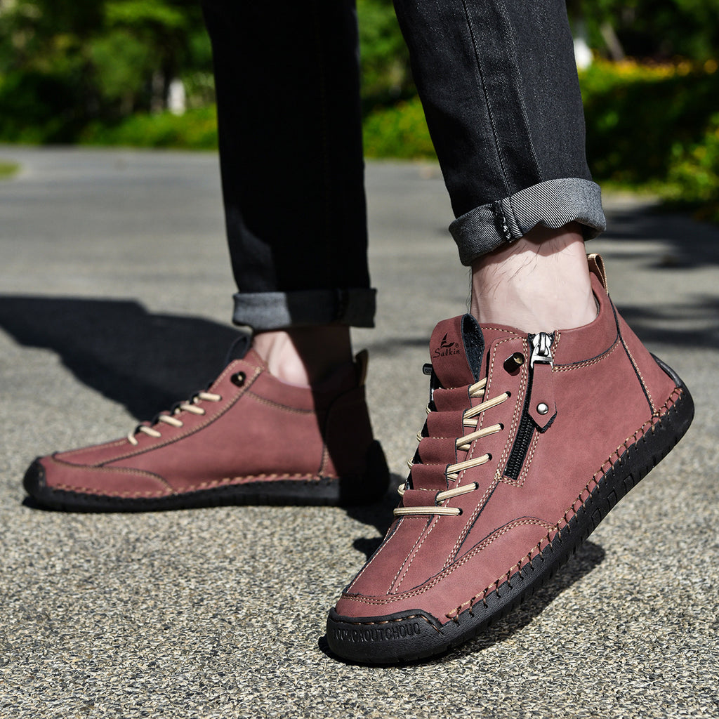 Coesses® | 50% de descuento - No te lo pierdas! Zapatos de piel "Cero Fatiga": Cremallera lateral, soporte plantar y suela antideslizante – su diseño ergonómico alivia la fatiga - unisex