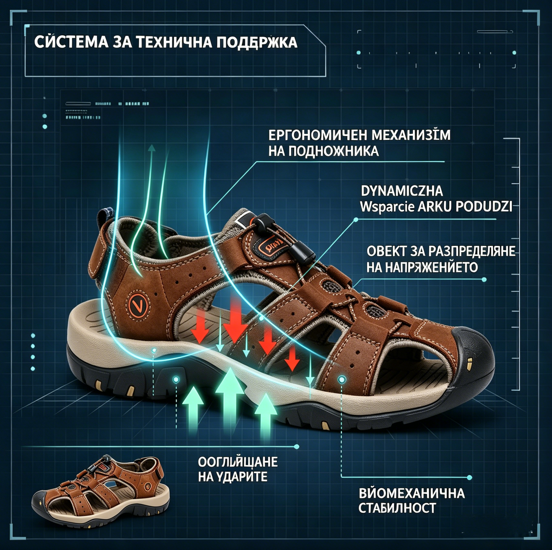 【⏰¡60% de descuento hoy! ¡No te lo pierdas!】Nuevas sandalias de cuero cómodas 2026✅ Diseño de punta ancha + ajuste de velcro + suela resistente antideslizante + 🔴Soporte de arco multipunto