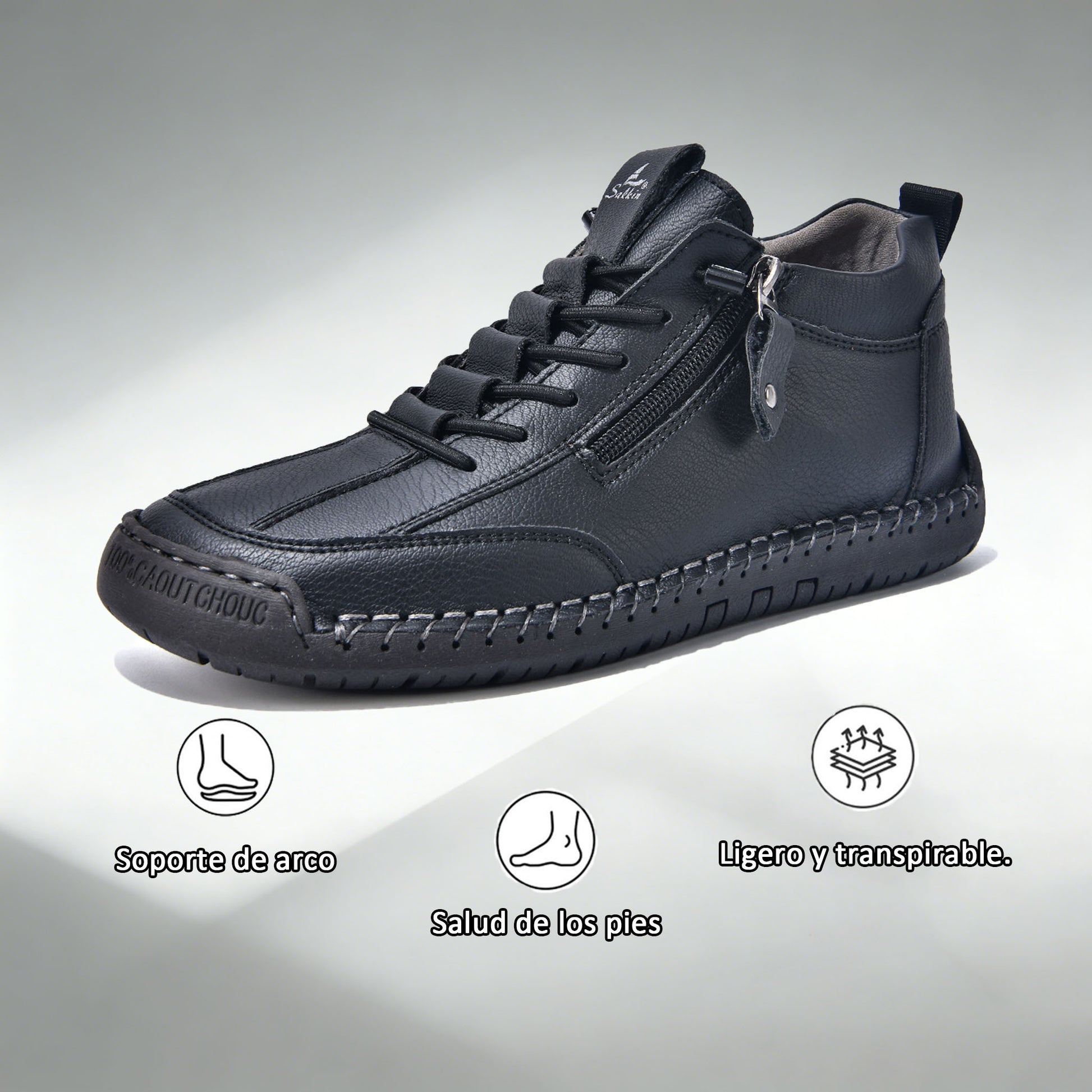 Coesses® | 50% de descuento - No te lo pierdas! Zapatos de piel "Cero Fatiga": Cremallera lateral, soporte plantar y suela antideslizante – su diseño ergonómico alivia la fatiga - unisex
