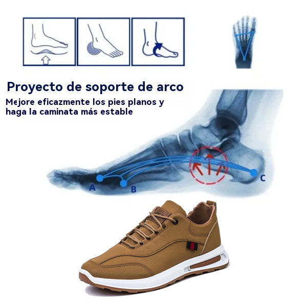 Coesses® | 50% de descuento hoy - ¡no te lo pierdas! Zapatos casuales ortopédicos de cuero para hombre 👞 Soporte arqueado, ligero y cómodo, postura correcta para caminar, alivia el dolor