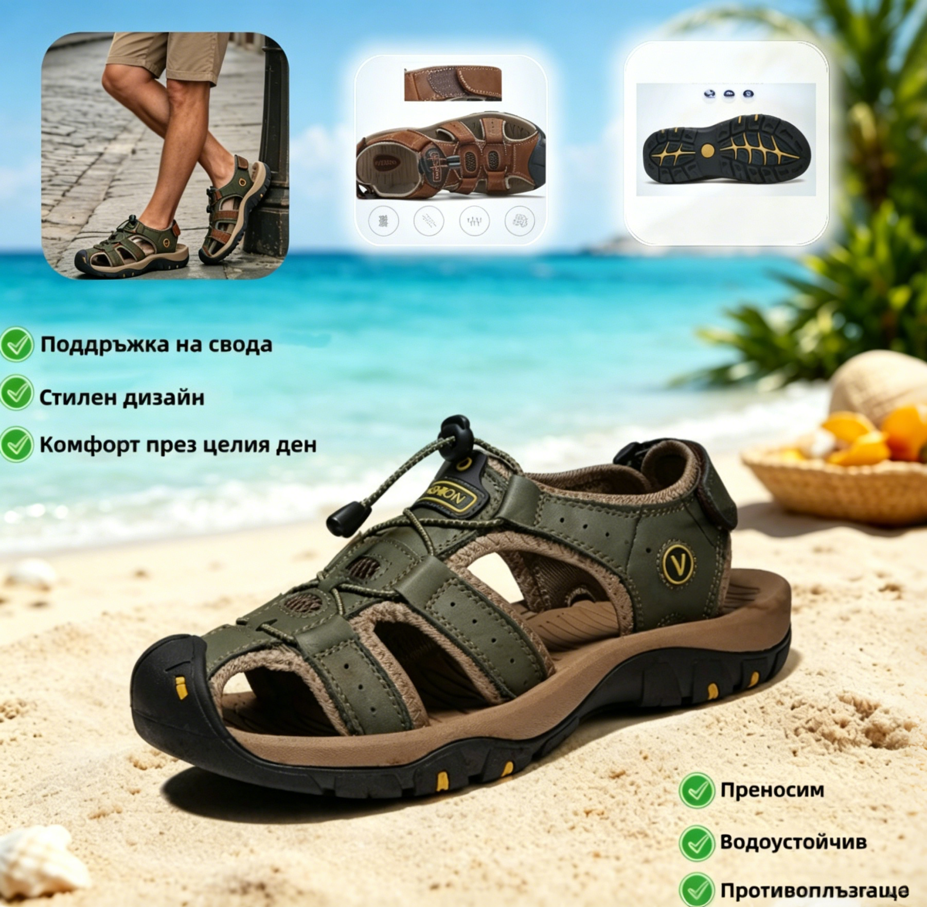 【⏰¡60% de descuento hoy! ¡No te lo pierdas!】Nuevas sandalias de cuero cómodas 2026✅ Diseño de punta ancha + ajuste de velcro + suela resistente antideslizante + 🔴Soporte de arco multipunto