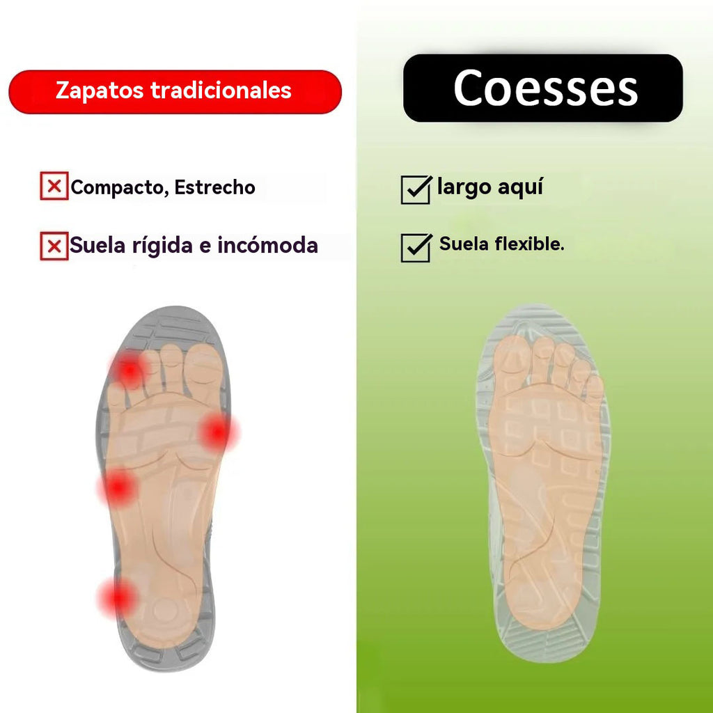 Coesses® | Calzado ortopédico premium: diseñado ergonómicamente para aliviar el dolor y brindar comodidad sin fatiga.