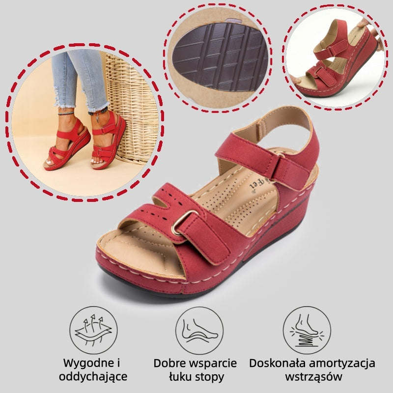 【⏰¡60% de descuento hoy! ¡No te lo pierdas!】Nuevas sandalias de cuero cómodas 2026✅ Diseño de punta ancha + ajuste de velcro + suela resistente antideslizante + 🔴Soporte de arco multipunto