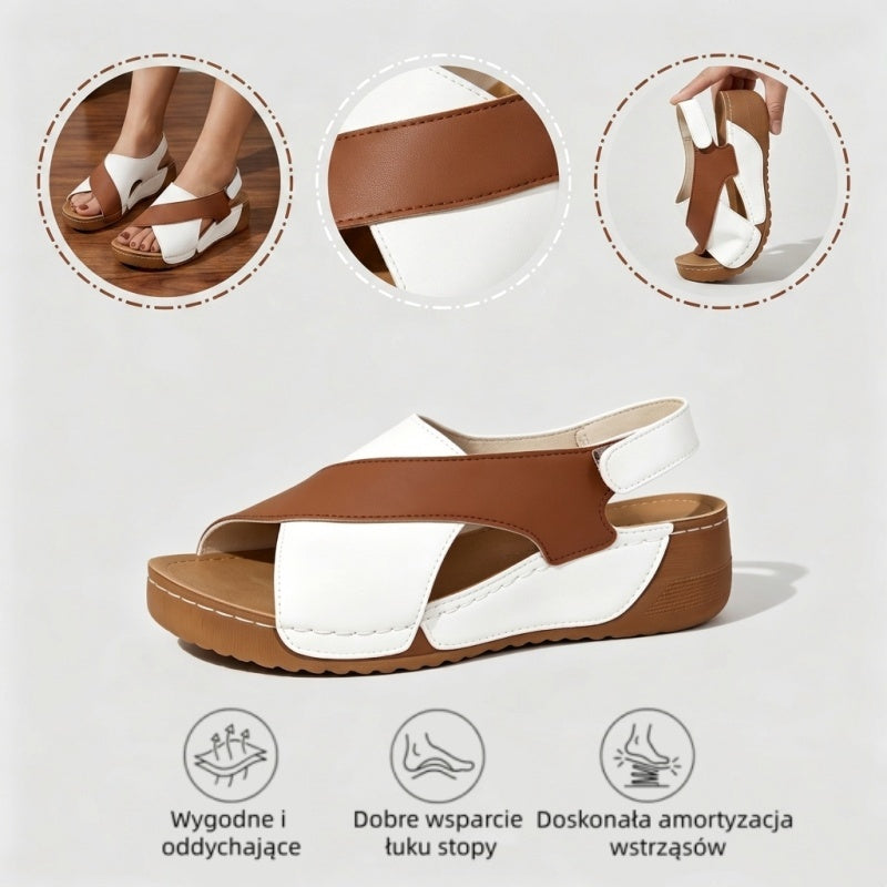 【⏰¡60% de descuento hoy! ¡No te lo pierdas!】Nuevas sandalias de cuero cómodas 2026✅ Diseño de punta ancha + ajuste de velcro + suela resistente antideslizante + 🔴Soporte de arco multipunto