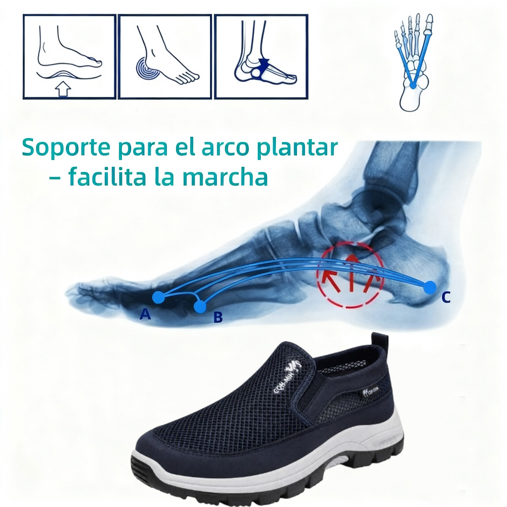 🎁Oferta especial: 50 % de descuento 🎁Zapatos ortopédicos para hombre de diseño ergonómico: cosidos a mano 👟Transpirables y antideslizantes ✅Soporte de arco: caminar sin dolor