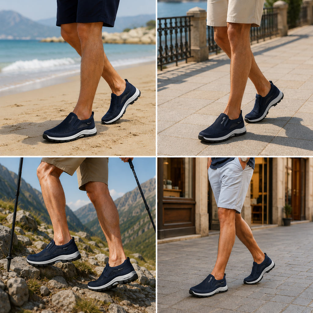 🎁Oferta especial: 50 % de descuento 🎁Zapatos ortopédicos para hombre de diseño ergonómico: cosidos a mano 👟Transpirables y antideslizantes ✅Soporte de arco: caminar sin dolor