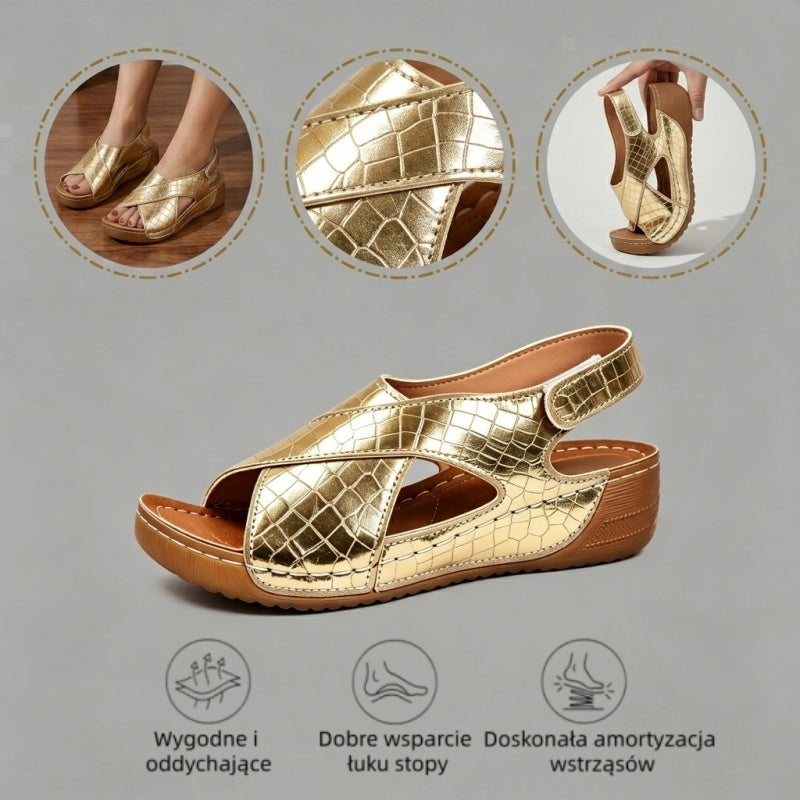 【⏰¡60% de descuento hoy! ¡No te lo pierdas!】Nuevas sandalias de cuero cómodas 2026✅ Diseño de punta ancha + ajuste de velcro + suela resistente antideslizante + 🔴Soporte de arco multipunto
