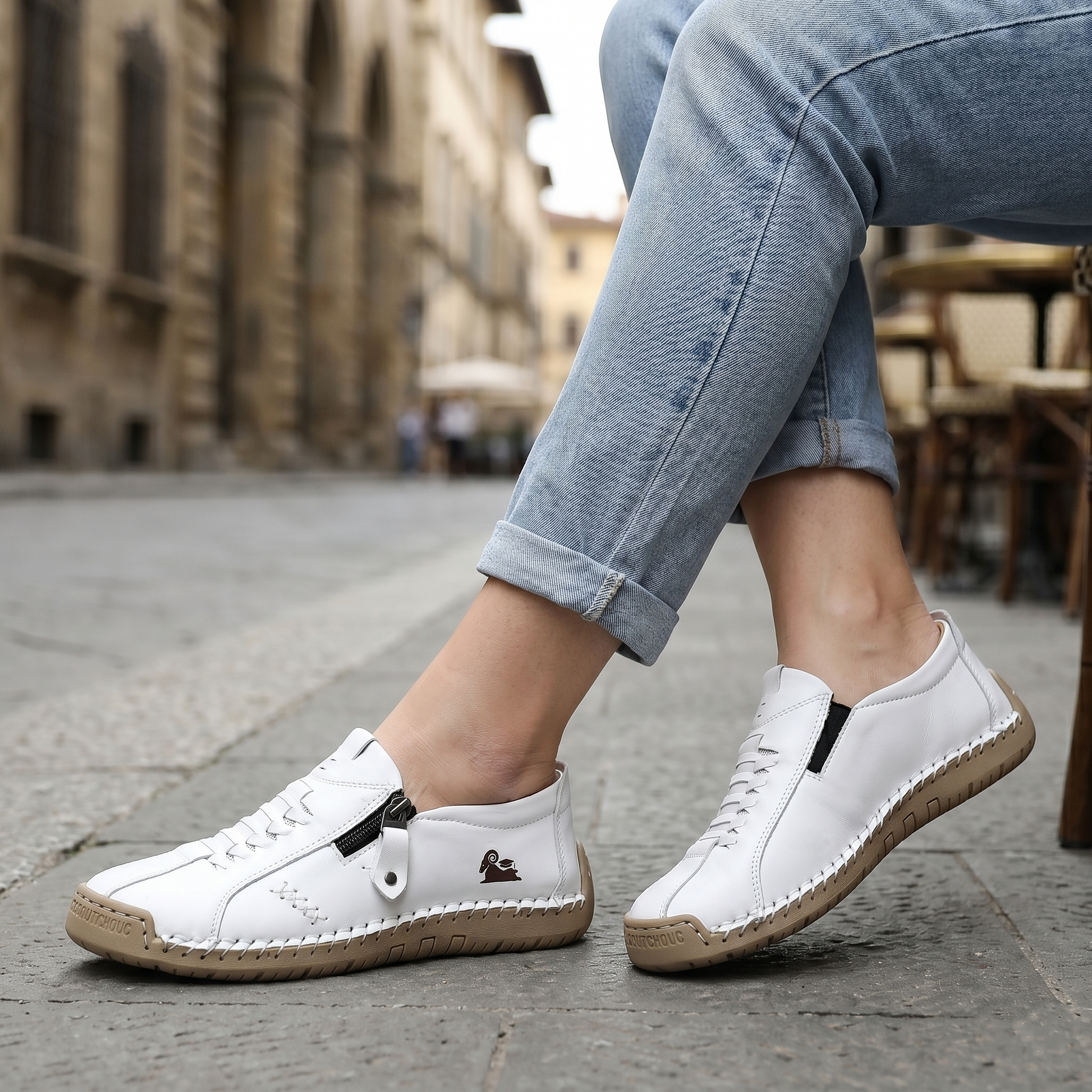 🔥 ¡Oferta especial de hoy con un 60% de descuento 🎁Mocasines de Piel con Cremallera para Mujer, Zapatos Cómodos Ergonómicos, Calzado Casual para Caminar Sin Cordones