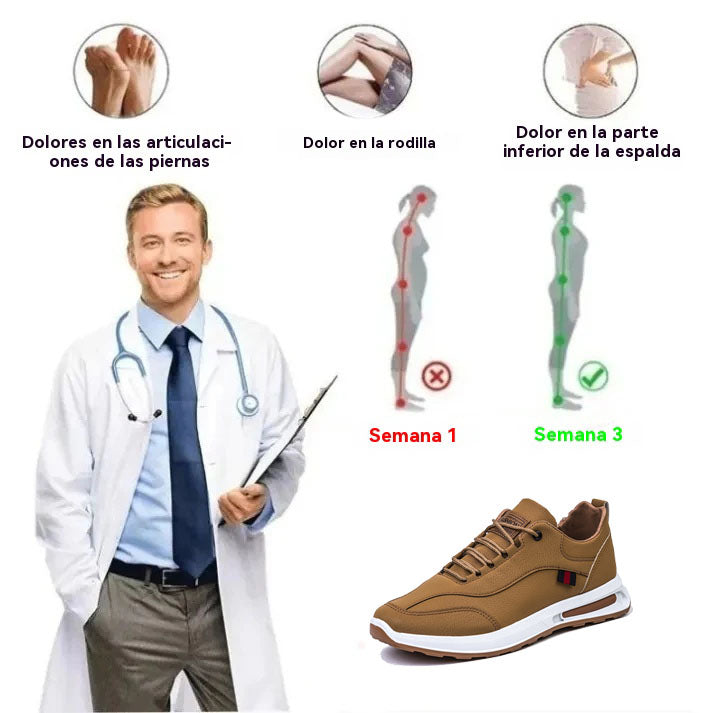 Coesses® | 50% de descuento hoy - ¡no te lo pierdas! Zapatos casuales ortopédicos de cuero para hombre 👞 Soporte arqueado, ligero y cómodo, postura correcta para caminar, alivia el dolor