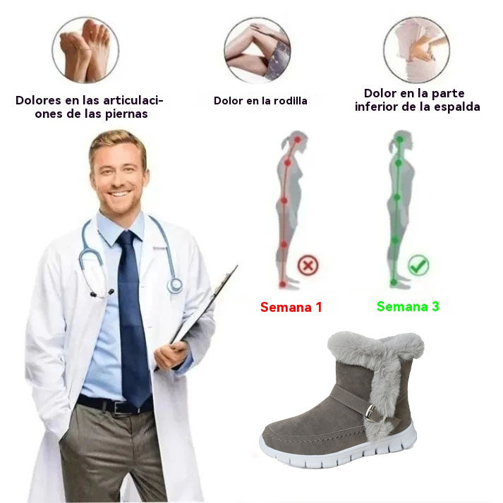 Coesses® - Calçado ortopédico de inverno com formato ergonómico para alívio de dores nos pés, joelhos e costas - Mulher