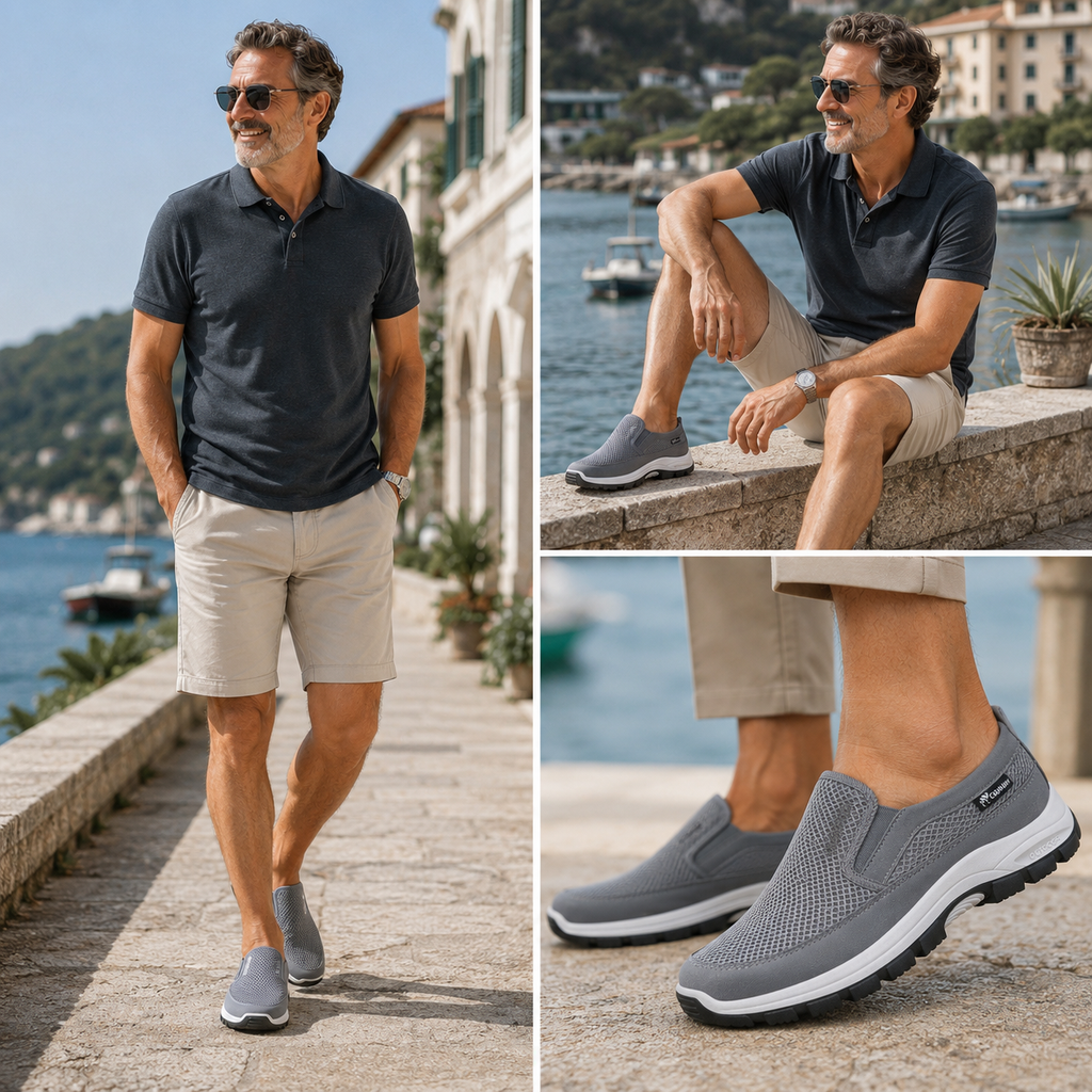 🎁Oferta especial: 50 % de descuento 🎁Zapatos ortopédicos para hombre de diseño ergonómico: cosidos a mano 👟Transpirables y antideslizantes ✅Soporte de arco: caminar sin dolor