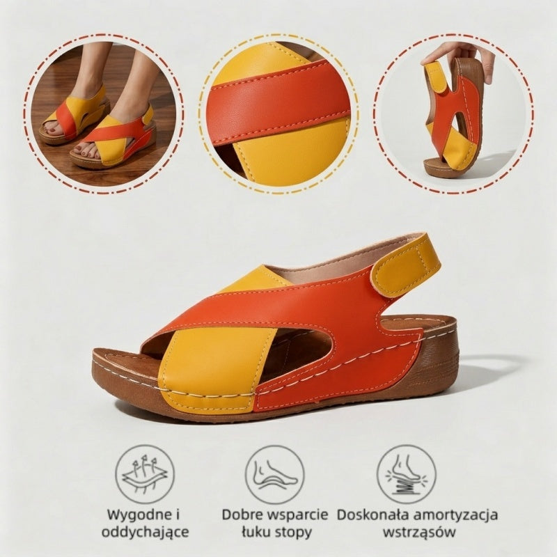 【⏰¡60% de descuento hoy! ¡No te lo pierdas!】Nuevas sandalias de cuero cómodas 2026✅ Diseño de punta ancha + ajuste de velcro + suela resistente antideslizante + 🔴Soporte de arco multipunto