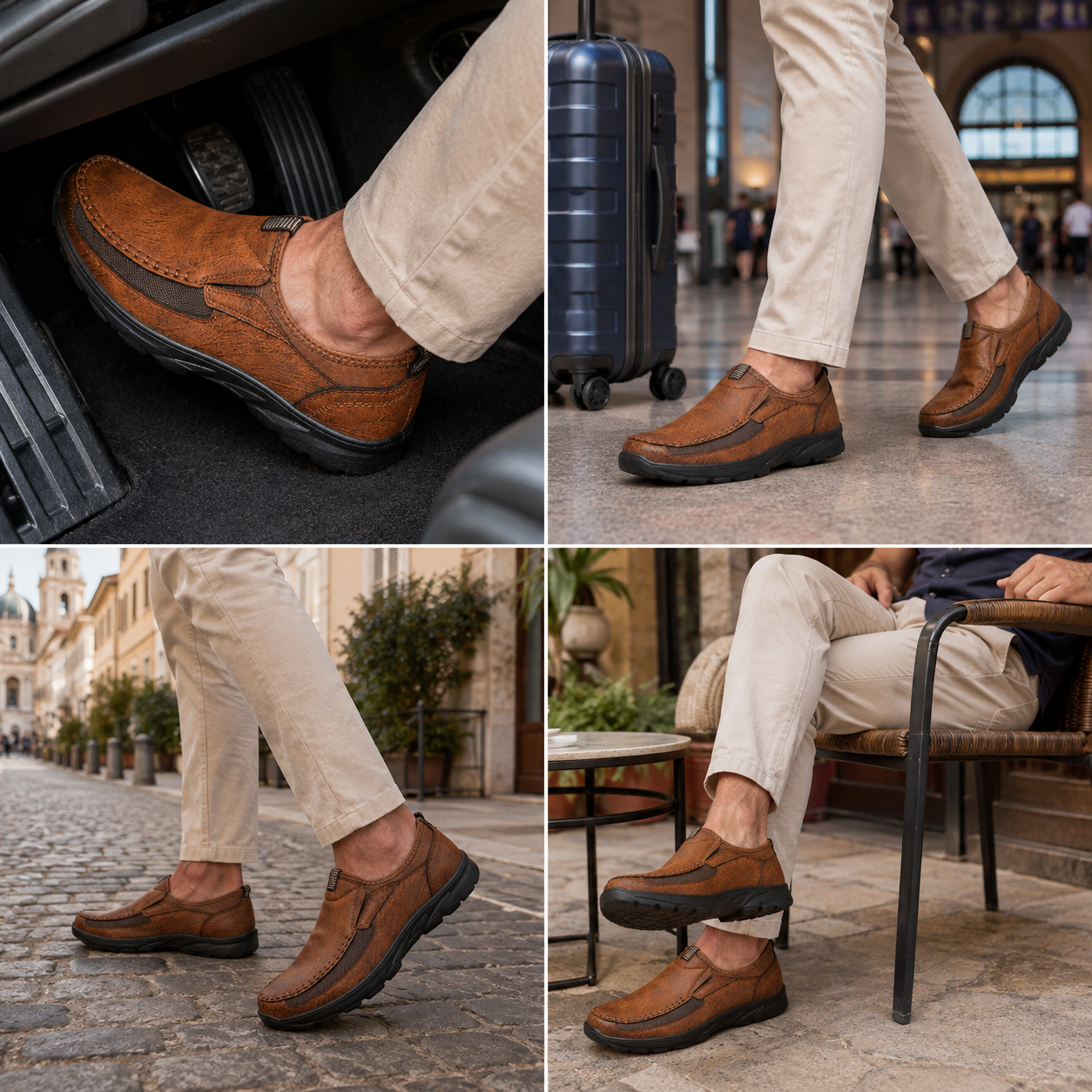 ⏰ ¡Último día! ¡50% de descuento! 👞 Zapatos de piel auténtica italiana 🐂 Cosidos a mano, suaves y con un ajuste cómodo ✅ Soporte para el arco del pie, reduce la presión en los pies y proporciona comodidad durante todo el día.