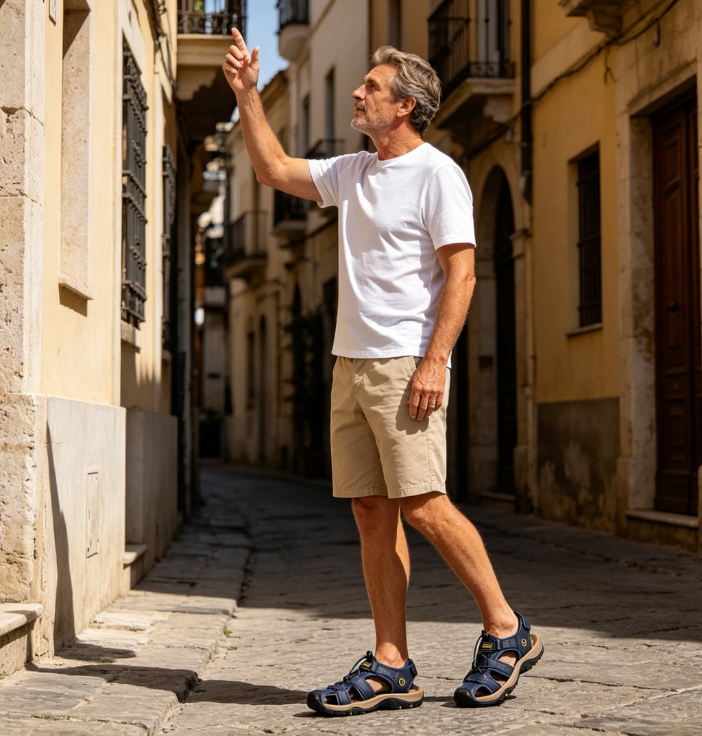 【⏰¡60% de descuento hoy! ¡No te lo pierdas!】Nuevas sandalias de cuero cómodas 2026✅ Diseño de punta ancha + ajuste de velcro + suela resistente antideslizante + 🔴Soporte de arco multipunto