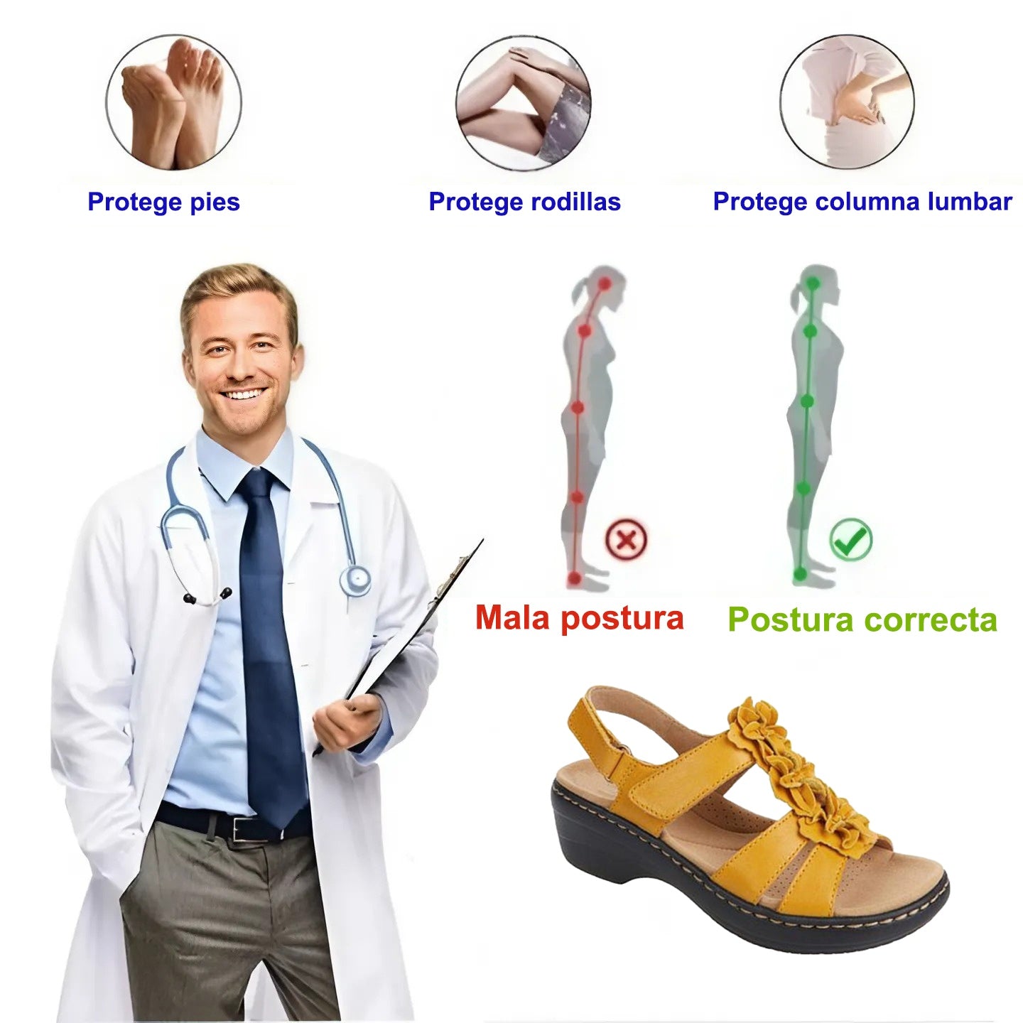 🔥 Sandalias ortopédicas de verano para mujer - Soporte para el arco, tacón plano - Ideales para quienes sufren de fascitis plantar - Caminar con facilidad, comodidad y sin dolor en cada paso ✅
