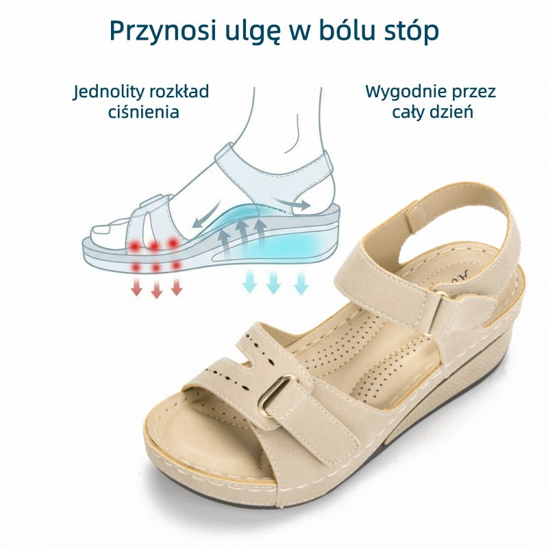 【⏰¡60% de descuento hoy! ¡No te lo pierdas!】Nuevas sandalias de cuero cómodas 2026✅ Diseño de punta ancha + ajuste de velcro + suela resistente antideslizante + 🔴Soporte de arco multipunto