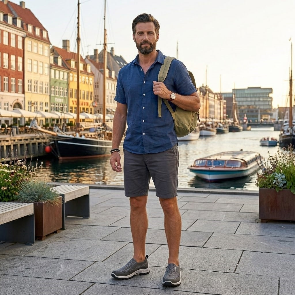 🎁Oferta especial: 50 % de descuento 🎁Zapatos ortopédicos para hombre de diseño ergonómico: cosidos a mano 👟Transpirables y antideslizantes ✅Soporte de arco: caminar sin dolor