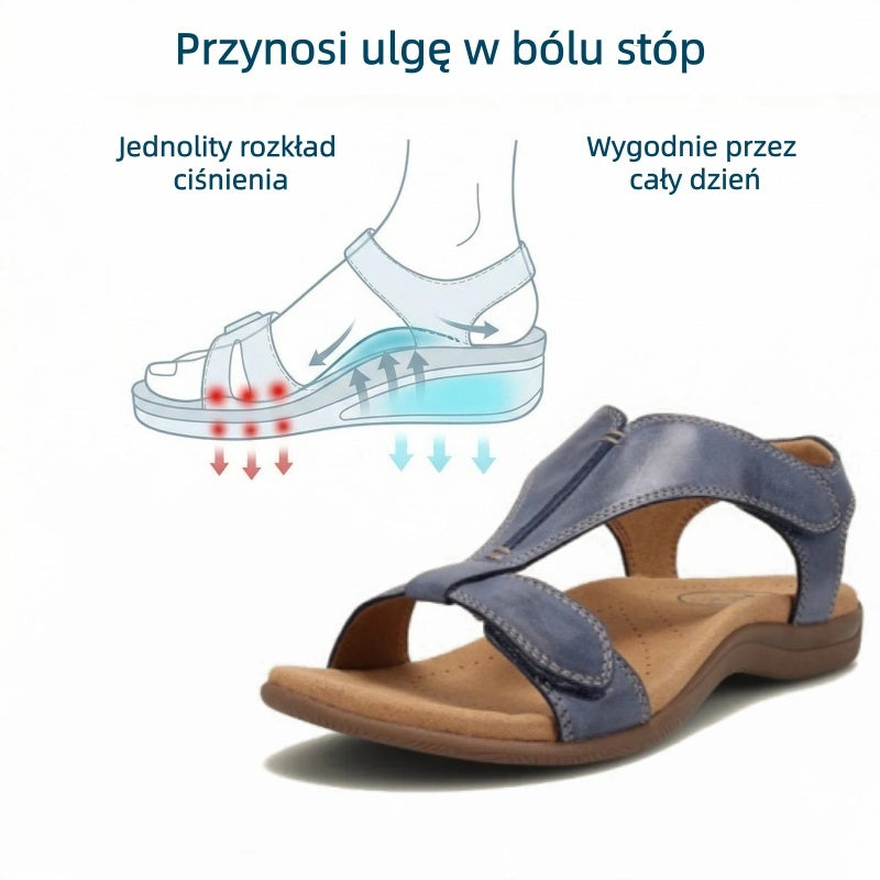 【⏰¡60% de descuento hoy! ¡No te lo pierdas!】Nuevas sandalias de cuero cómodas 2026✅ Diseño de punta ancha + ajuste de velcro + suela resistente antideslizante + 🔴Soporte de arco multipunto