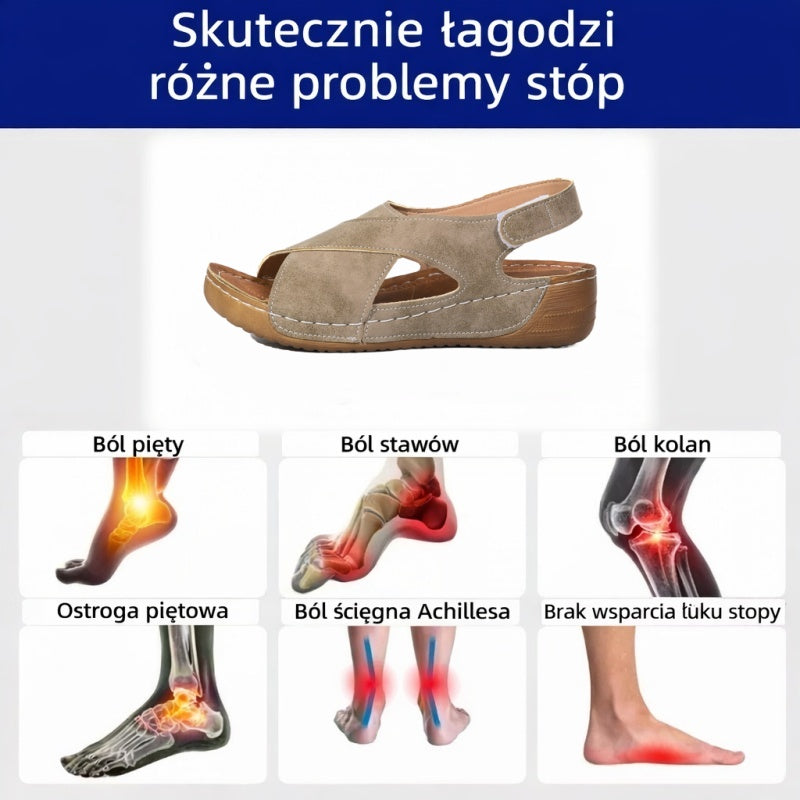 【⏰¡60% de descuento hoy! ¡No te lo pierdas!】Nuevas sandalias de cuero cómodas 2026✅ Diseño de punta ancha + ajuste de velcro + suela resistente antideslizante + 🔴Soporte de arco multipunto