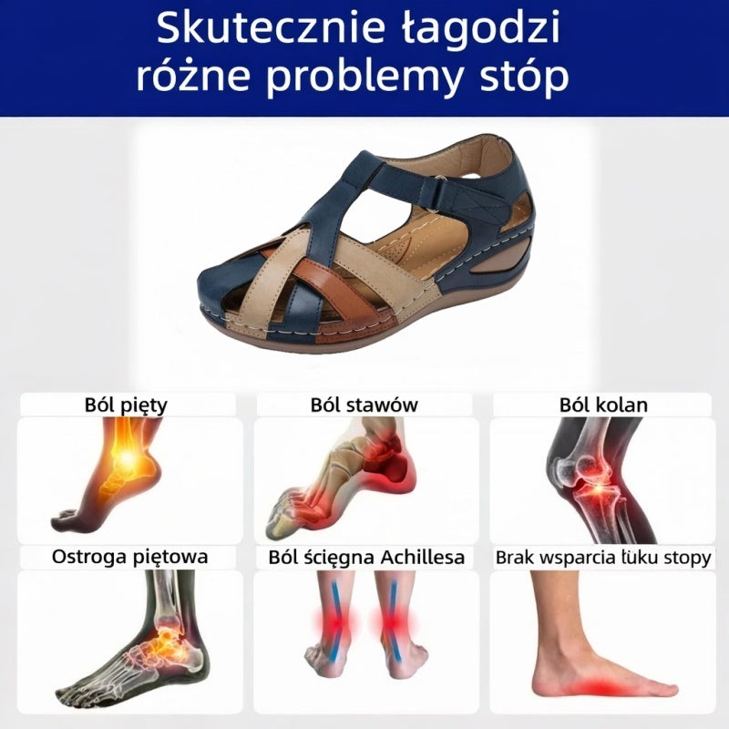 【⏰¡60% de descuento hoy! ¡No te lo pierdas!】Nuevas sandalias de cuero cómodas 2026✅ Diseño de punta ancha + ajuste de velcro + suela resistente antideslizante + 🔴Soporte de arco multipunto