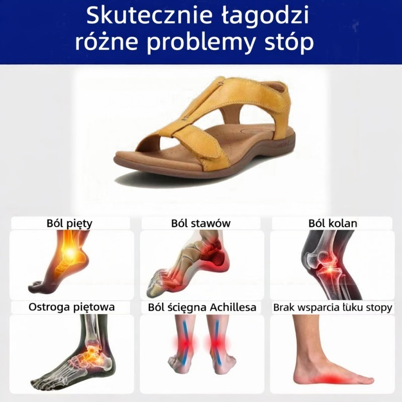 【⏰¡60% de descuento hoy! ¡No te lo pierdas!】Nuevas sandalias de cuero cómodas 2026✅ Diseño de punta ancha + ajuste de velcro + suela resistente antideslizante + 🔴Soporte de arco multipunto