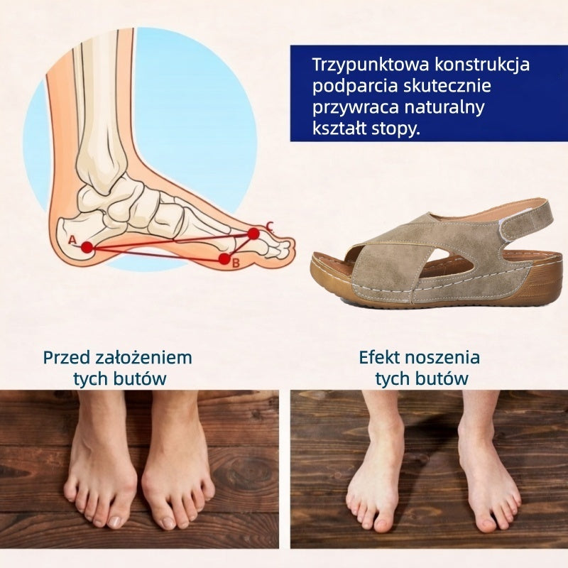 【⏰¡60% de descuento hoy! ¡No te lo pierdas!】Nuevas sandalias de cuero cómodas 2026✅ Diseño de punta ancha + ajuste de velcro + suela resistente antideslizante + 🔴Soporte de arco multipunto