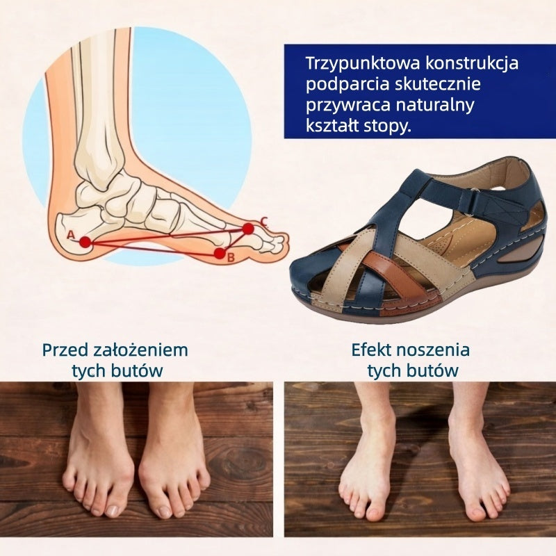 【⏰¡60% de descuento hoy! ¡No te lo pierdas!】Nuevas sandalias de cuero cómodas 2026✅ Diseño de punta ancha + ajuste de velcro + suela resistente antideslizante + 🔴Soporte de arco multipunto