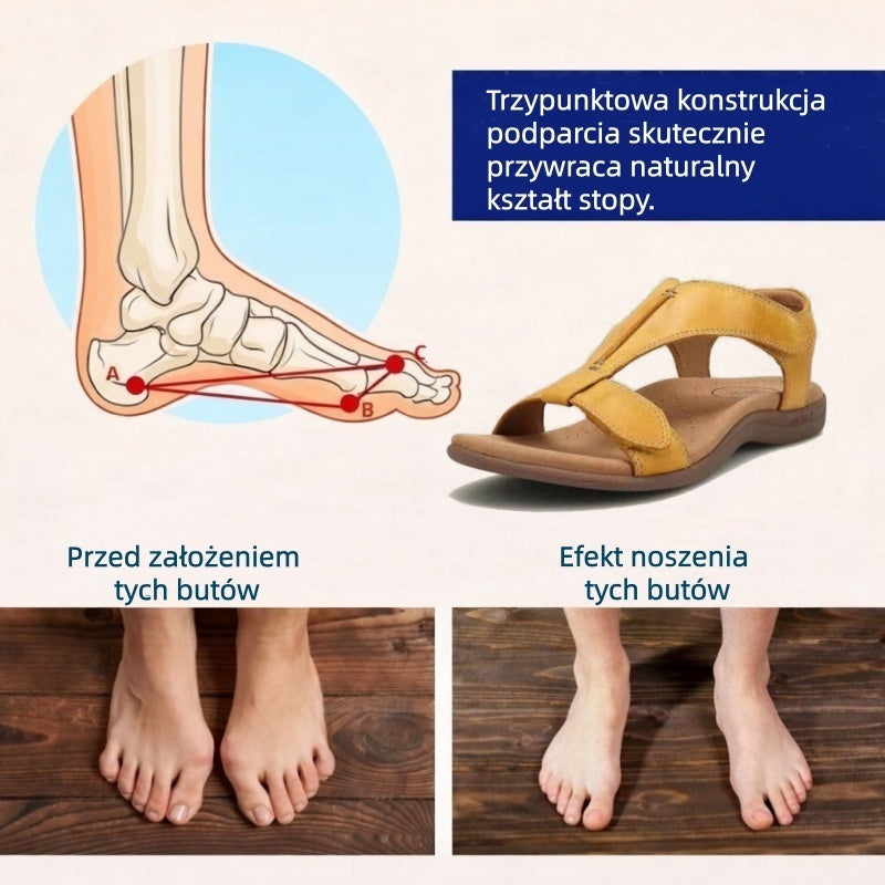 【⏰¡60% de descuento hoy! ¡No te lo pierdas!】Nuevas sandalias de cuero cómodas 2026✅ Diseño de punta ancha + ajuste de velcro + suela resistente antideslizante + 🔴Soporte de arco multipunto