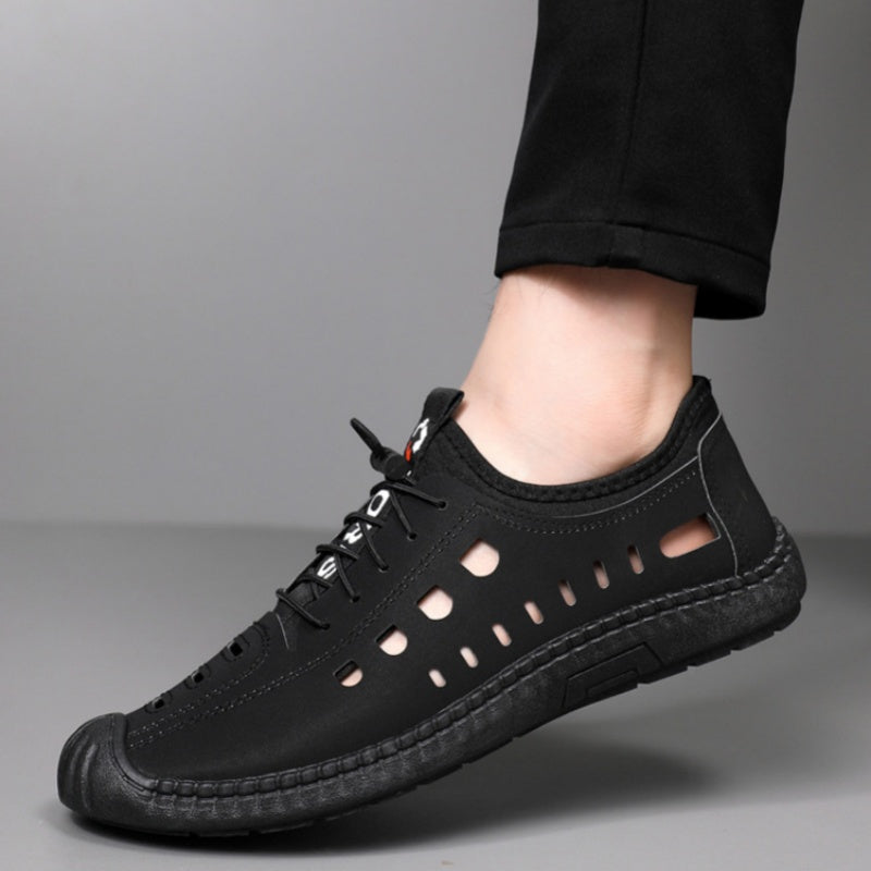 🐂 Zapatos de piel de becerro para hombre, cosidos a mano en Australia ✅ Sandalias ortopédicas de diseño ergonómico 🦶 con absorción de impactos