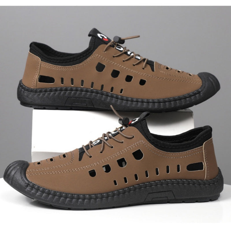 🐂 Zapatos de piel de becerro para hombre, cosidos a mano en Australia ✅ Sandalias ortopédicas de diseño ergonómico 🦶 con absorción de impactos