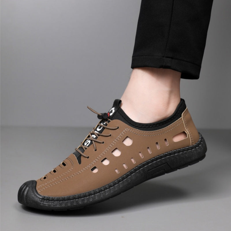 🐂 Zapatos de piel de becerro para hombre, cosidos a mano en Australia ✅ Sandalias ortopédicas de diseño ergonómico 🦶 con absorción de impactos