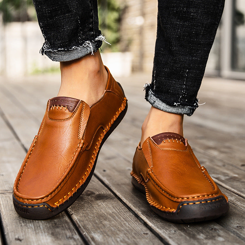 【🎁¡Descuento por tiempo limitado - No te lo pierdas!】Hecho de auténtica piel de vaca australiana👞Cosido a mano para máxima comodidad✅