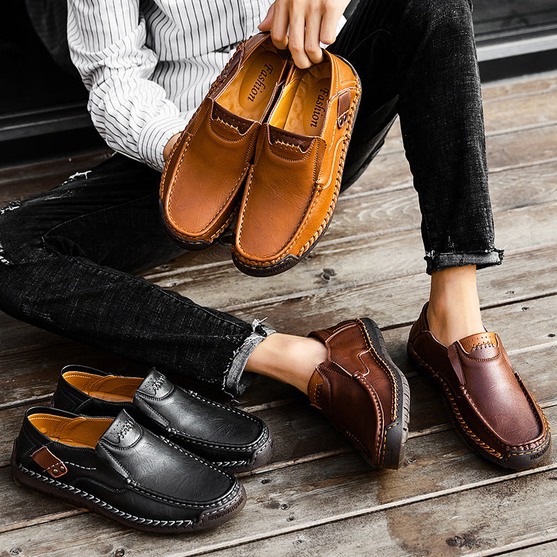 【🎁¡Descuento por tiempo limitado - No te lo pierdas!】Hecho de auténtica piel de vaca australiana👞Cosido a mano para máxima comodidad✅