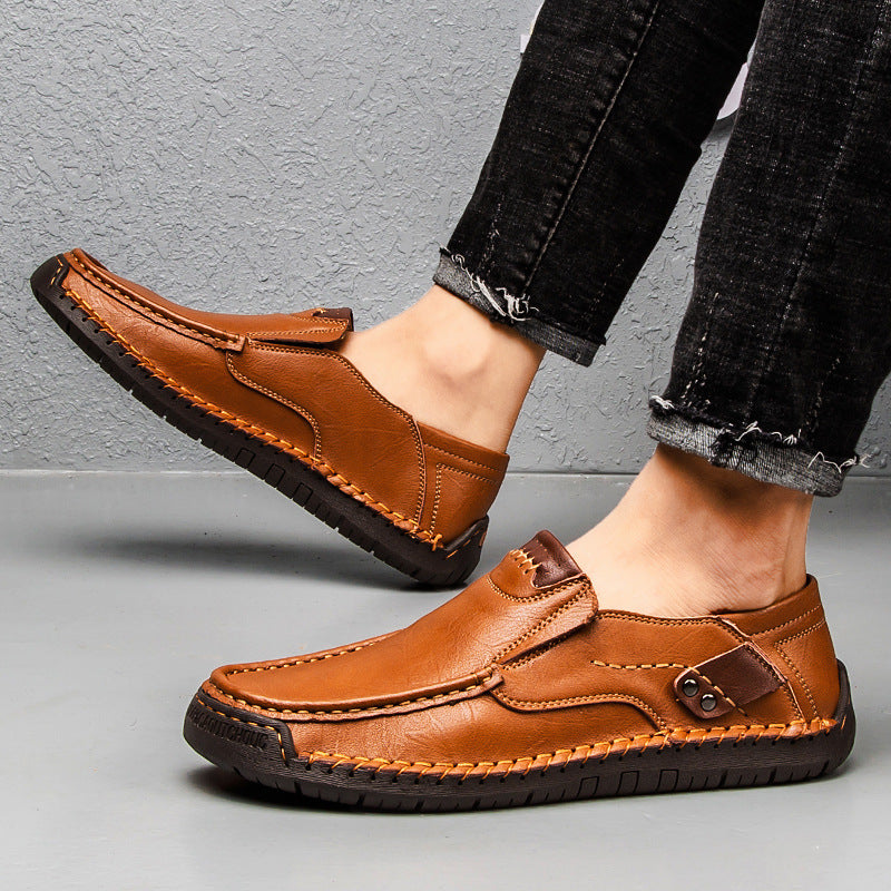 【🎁¡Descuento por tiempo limitado - No te lo pierdas!】Hecho de auténtica piel de vaca australiana👞Cosido a mano para máxima comodidad✅